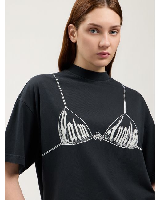 Palm Angels Black Bra Loose T-Shirt