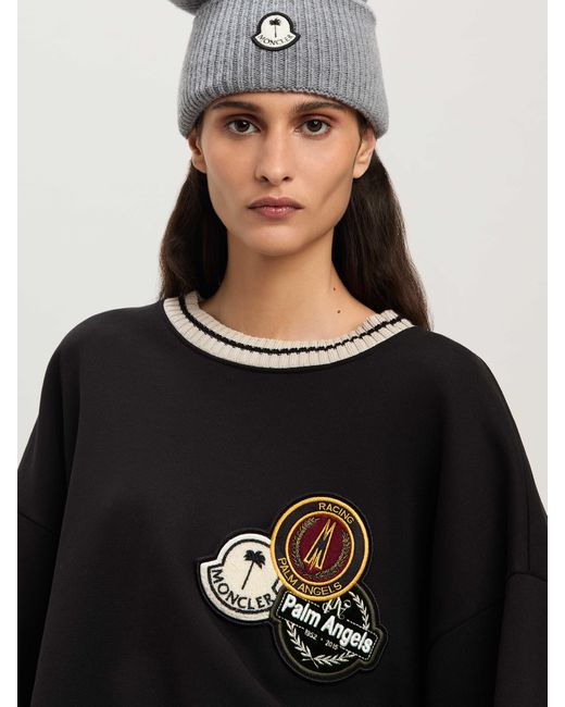 Palm Angels Black Tri-Patch Sweatshirt Moncler X