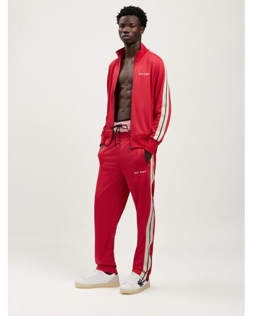 Palm Angels Red Classic Logo Track Pants for men