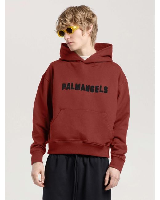 Palm Angels Red Palm Hills Regular Hoodie Brick for men