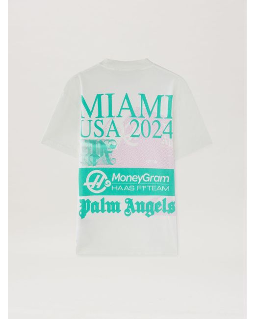 Palm Angels White Miami T-shirt Moneygram Haas F1 Team