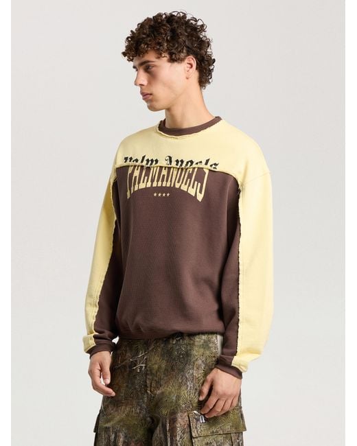 Palm Angels Natural Vintage Logo Crewneck Sweatshirt for men