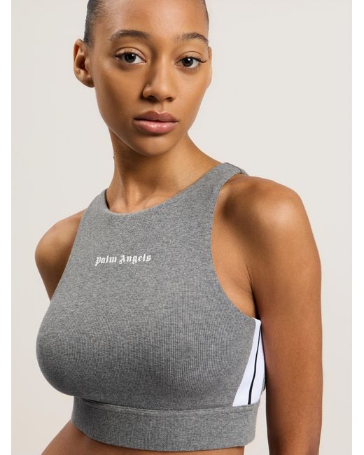 Palm Angels Gray Training Track Top