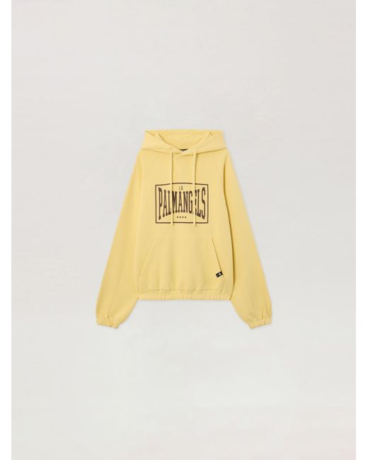 Palm Angels Yellow Vintage Box Logo Loose Hoodie Light for men