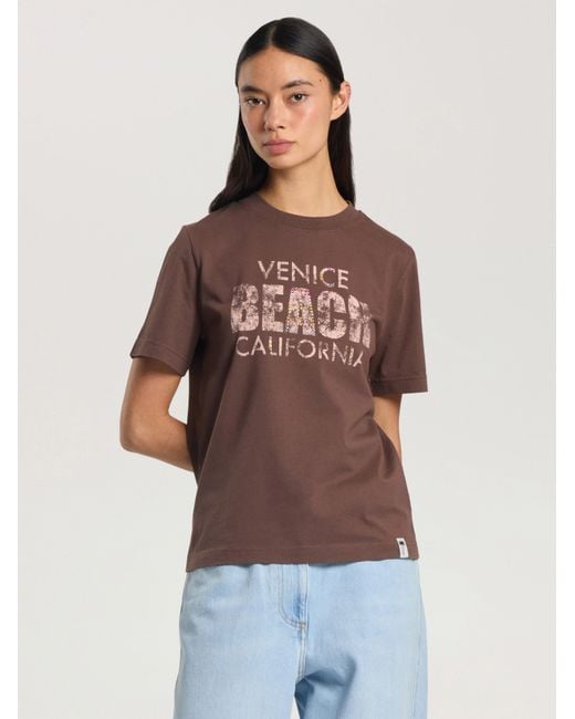 Palm Angels Brown Cali Vibes Regular T-Shirt