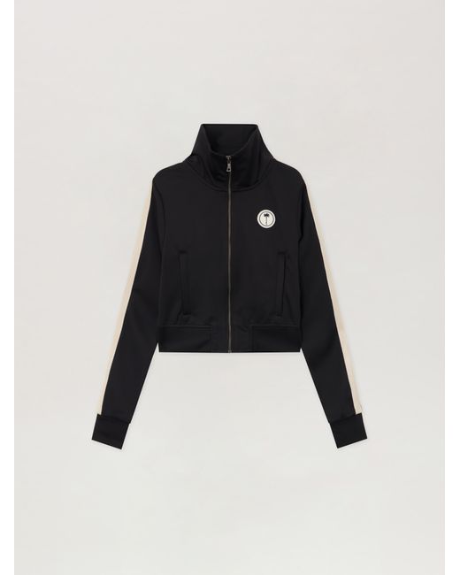 Palm Angels Black Tree Logo Crop Track Jacket