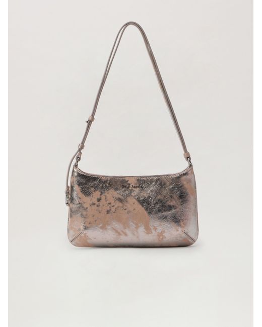 Palm Angels White Wrinkled Leather Giorgina Bag Nude
