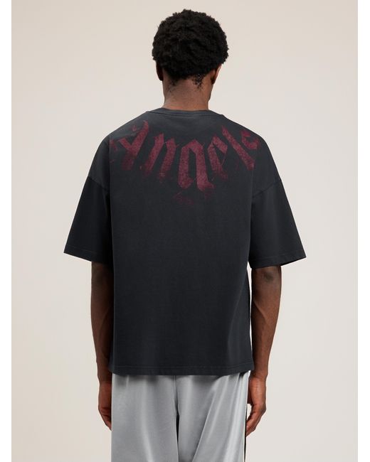 Palm Angels Blue Big Neck Logo Loose T-Shirt for men