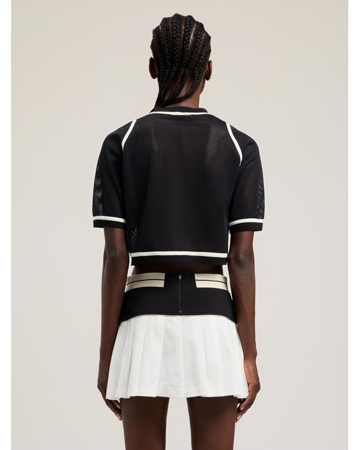 Palm Angels Blue Logo Mesh Cropped Top