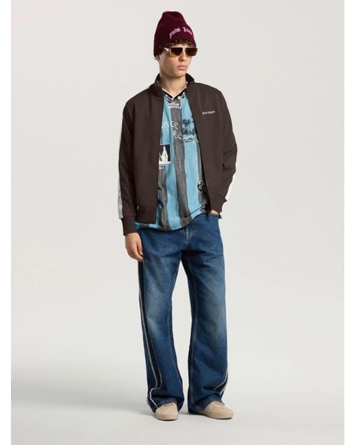 Palm Angels Blue Classic Logo Track Jacket for men