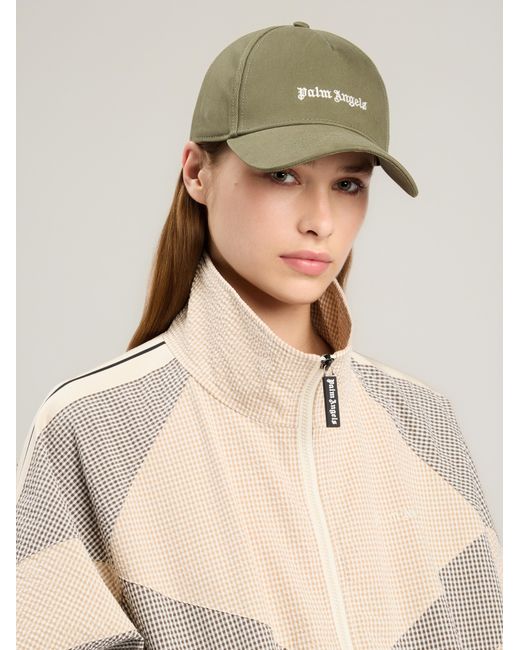 Palm Angels Green Classic Logo Corduroy Cap for men