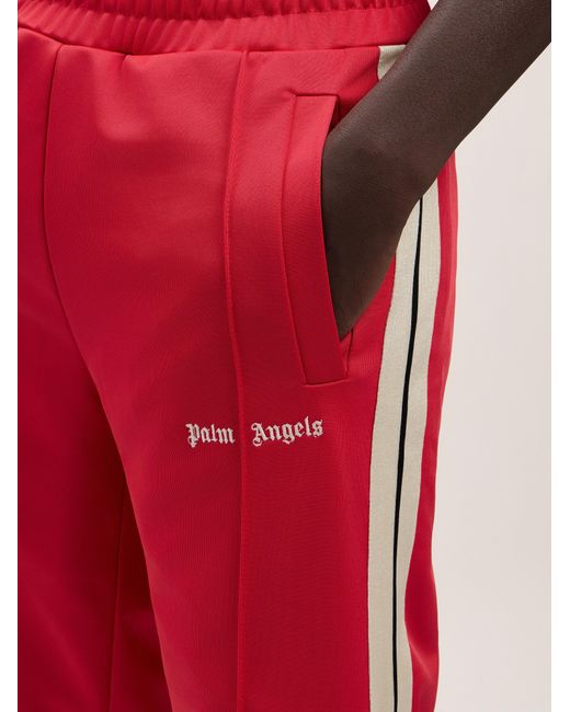 Palm Angels Red Classic Logo Track Pants for men