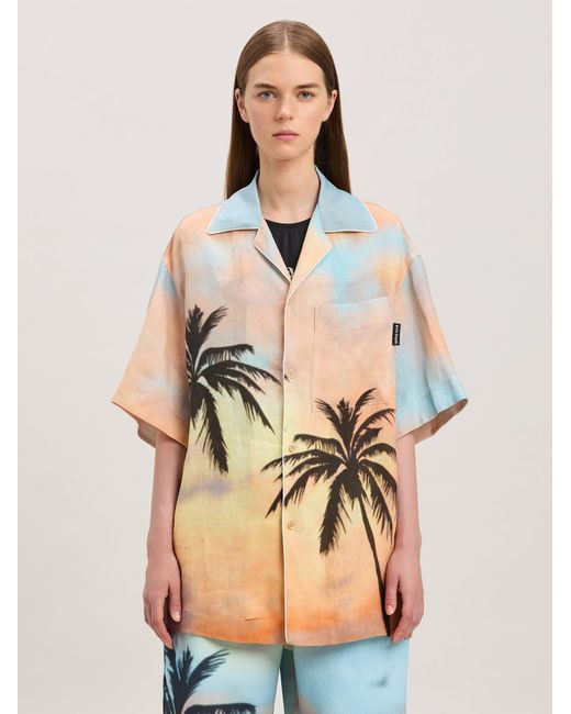 Palm Angels Multicolor Sunrise Palm Bowling Shirt