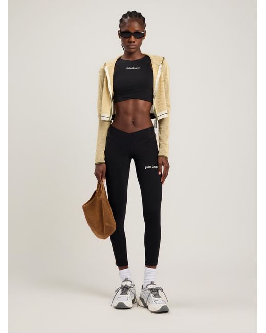 Palm Angels Black Classic Logo Active Track Top