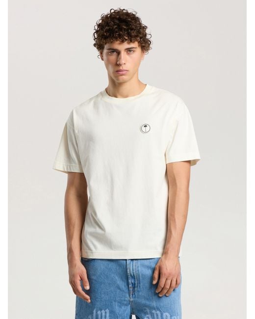 Palm Angels Blue Palm Tree Regular T-Shirt Off for men