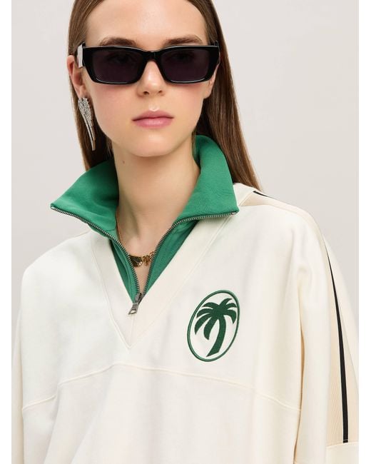 Palm Angels Natural Oval Palm Zipped D Crew Off