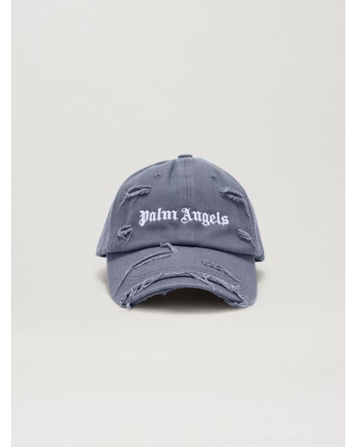 Palm Angels Cotton Ripped Logo Cap in Grey (Grey) for Men | Lyst UK