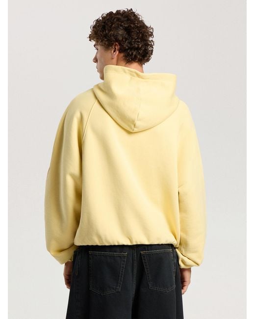 Palm Angels Yellow Vintage Box Logo Loose Hoodie Light for men