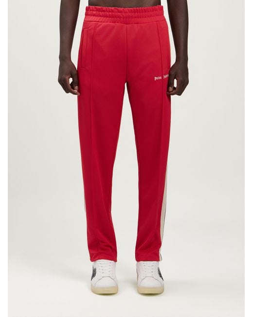 Palm Angels Red Classic Logo Track Pants for men