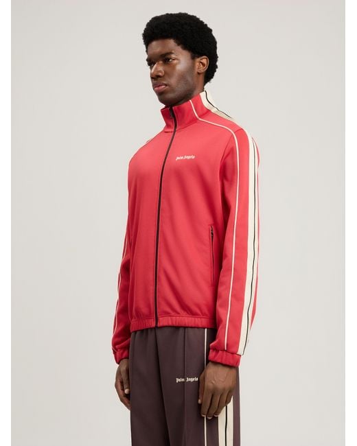 Palm Angels Red Classic Logo Vintage Track Jacket for men