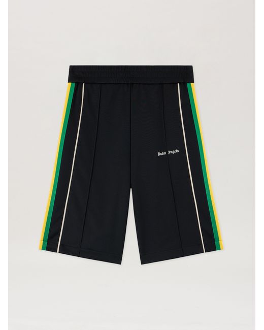 Palm Angels Black Classic Logo Vintage Track Shorts for men