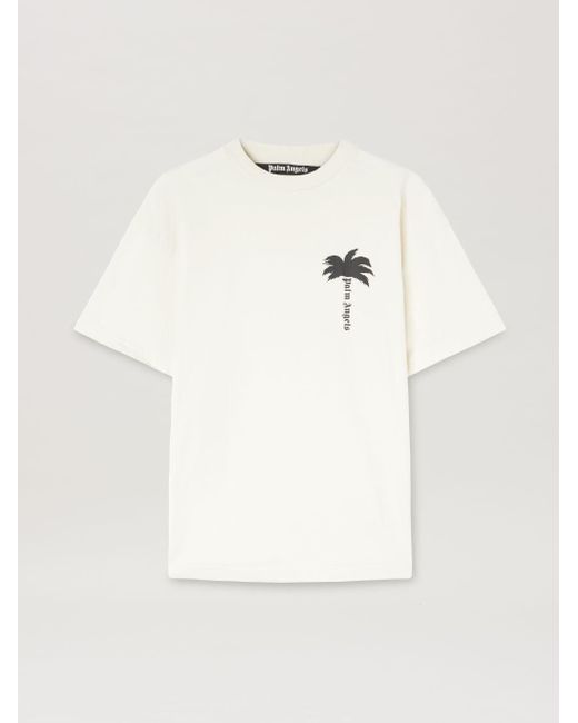 メンズ Palm Angels パームツリープリント Tシャツ Natural