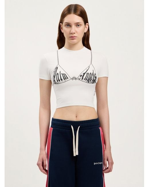 Palm Angels Natural Palm Bra Baby T-Shirt