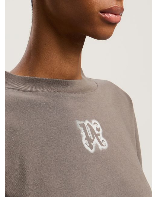 Palm Angels Brown Classic Logo Crop Top Dark