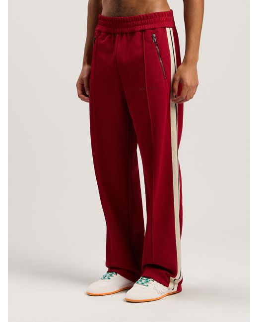Palm Angels Red Classic Logo Zip-Up Track Pants for men