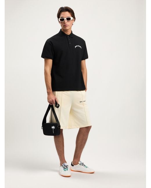 Palm Angels Black Tree Logo Crossbody Bag for men