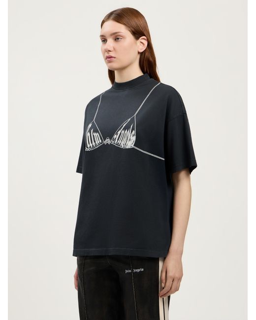 Palm Angels Black Bra Loose T-Shirt