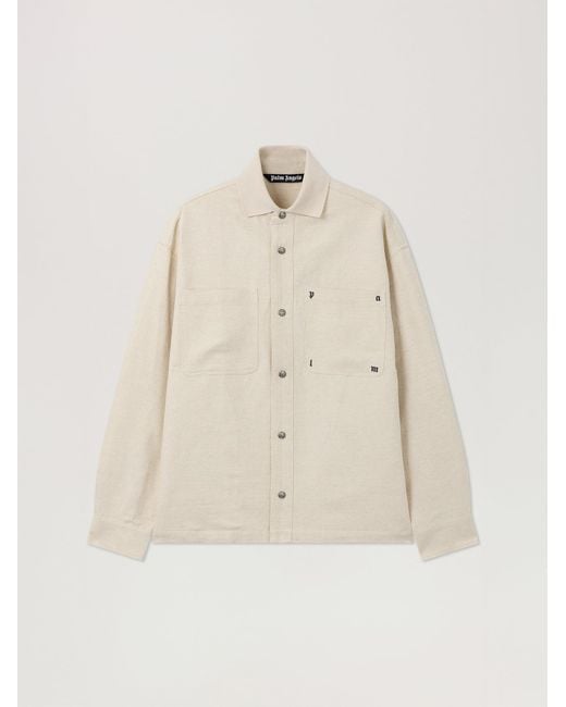 Palm Angels Natural Palm Type Loose Shirt Off for men