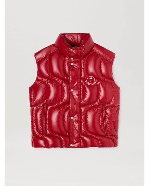 Gwenyth Down Vest Moncler X Rosso di Palm Angels in Red