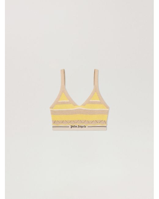Palm Angels Multicolor Logo Beach Knit Top