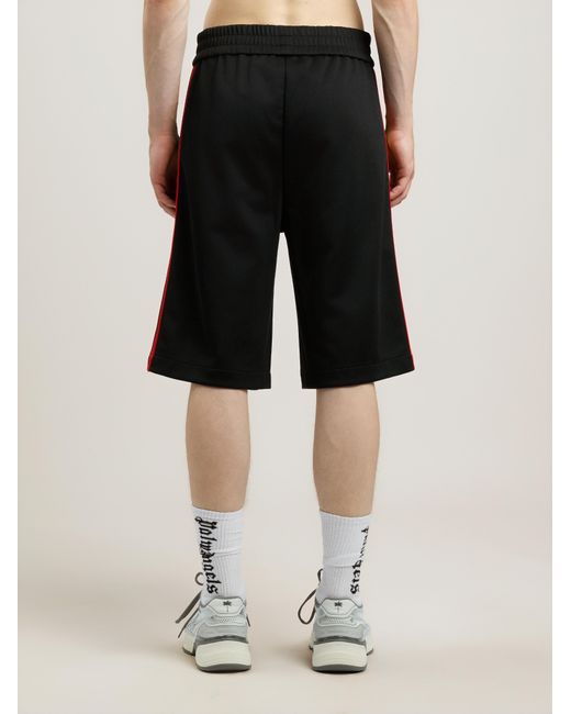 Palm Angels Black Classic Logo Vintage Track Shorts for men