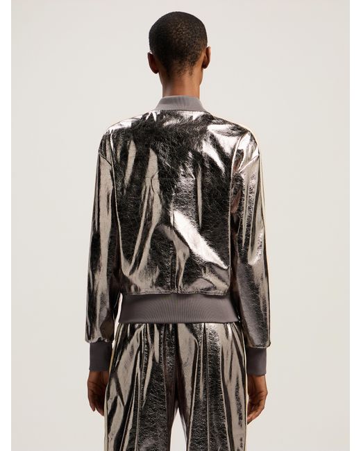 Palm Angels Natural Laminated Track Jacket Gunmetal