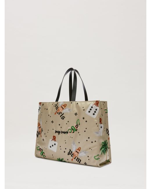 Palm Angels Natural Pin Up Shopping Bag for men