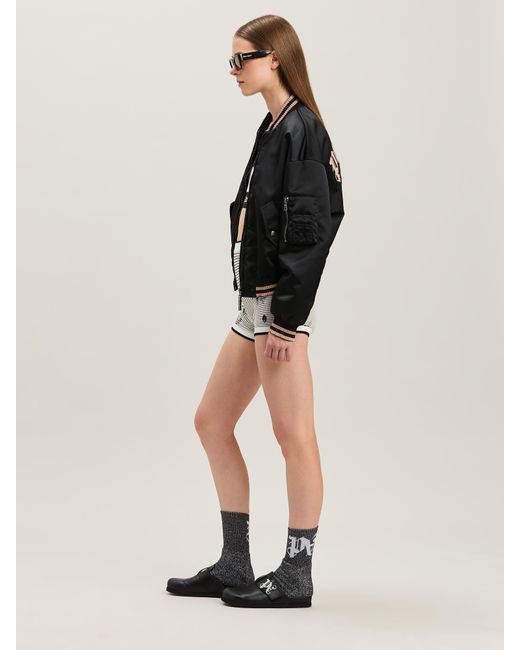 Palm Angels Gray Palms Jacquard Knit Shorts Off