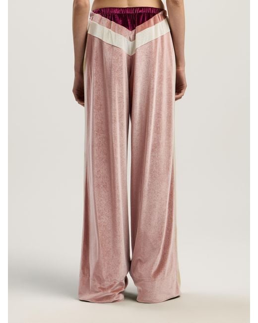 Palm Angels Pink Colorblock Chenille Track Pants Soft
