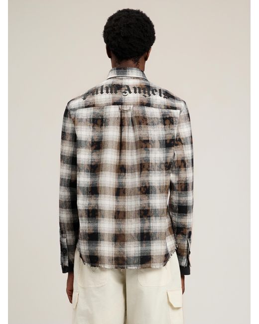Palm Angels White Classic Logo Check Shirt for men