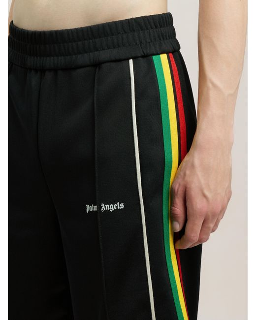 Palm Angels Black Classic Logo Vintage Track Shorts for men