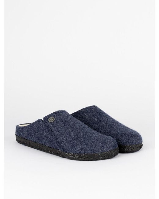 Birkenstock Wool Zermatt Shearling Narrow Slipper in Dark Blue (Blue) | Lyst