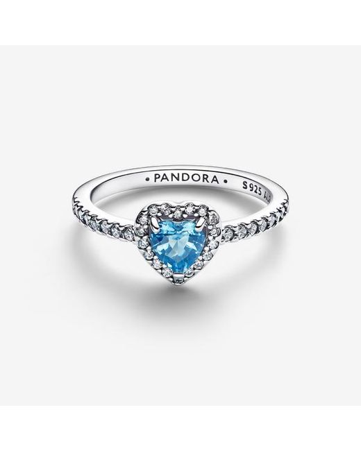 Pandora Blue Elevated Heart Ring