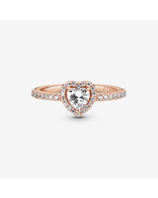 Pandora Metallic Sparkling Elevated Heart Ring