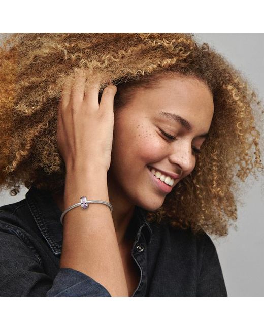Pandora White Sparkling Row Clip Charm
