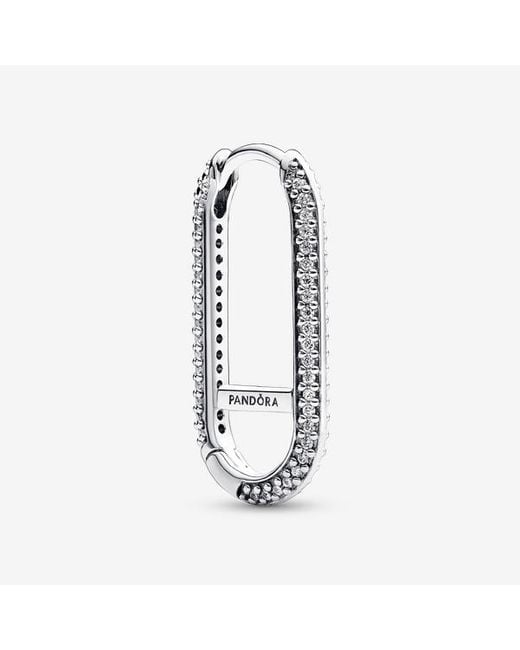 Pandora White Me Extended Pavé Link Single Earring