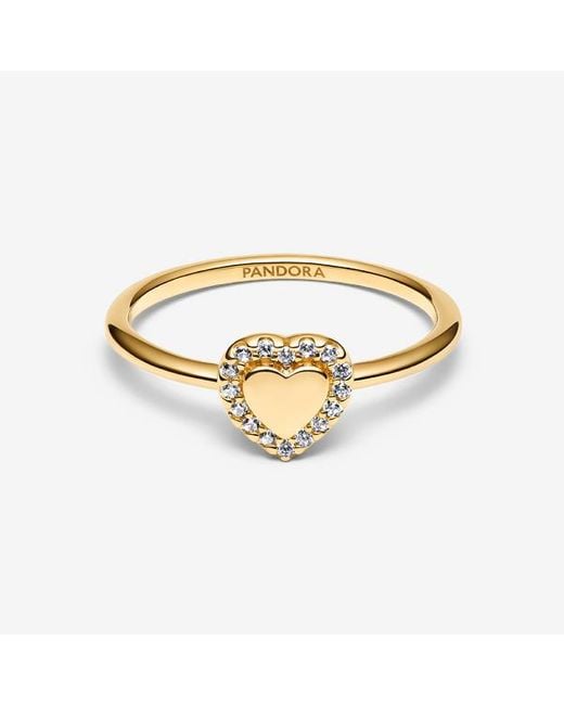 Pandora Metallic Engravable Heart Halo Ring