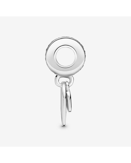 Pandora White Engravable Heart Disc Dangle Charm