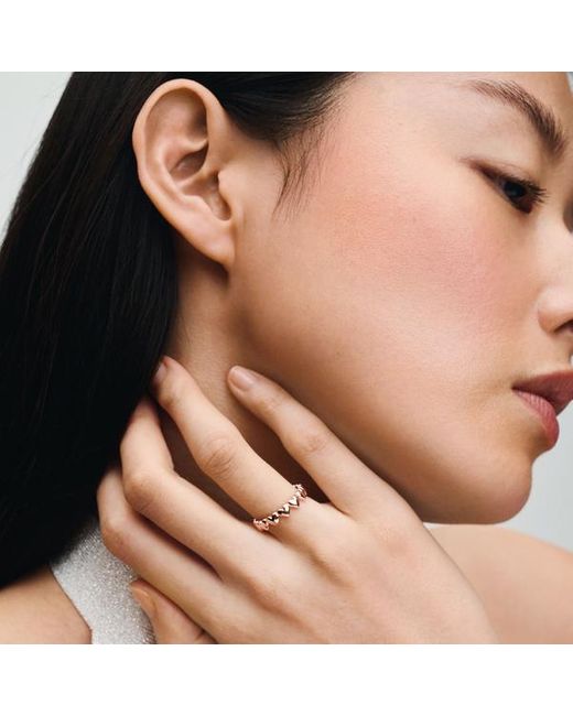 Pandora Rij Harten Ring in het Pink