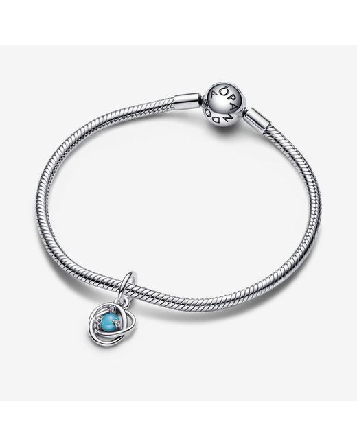 Pandora Blue December Birthstone Eternity Circle Dangle Charm